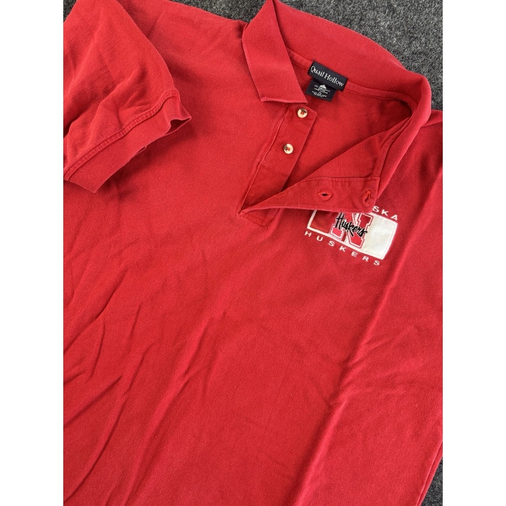 Vintage Nebraska Huskers Red Polo Shirt XL 25x28 VTG